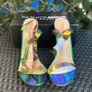 Fashion Nova Multicolor Iridescent Heels